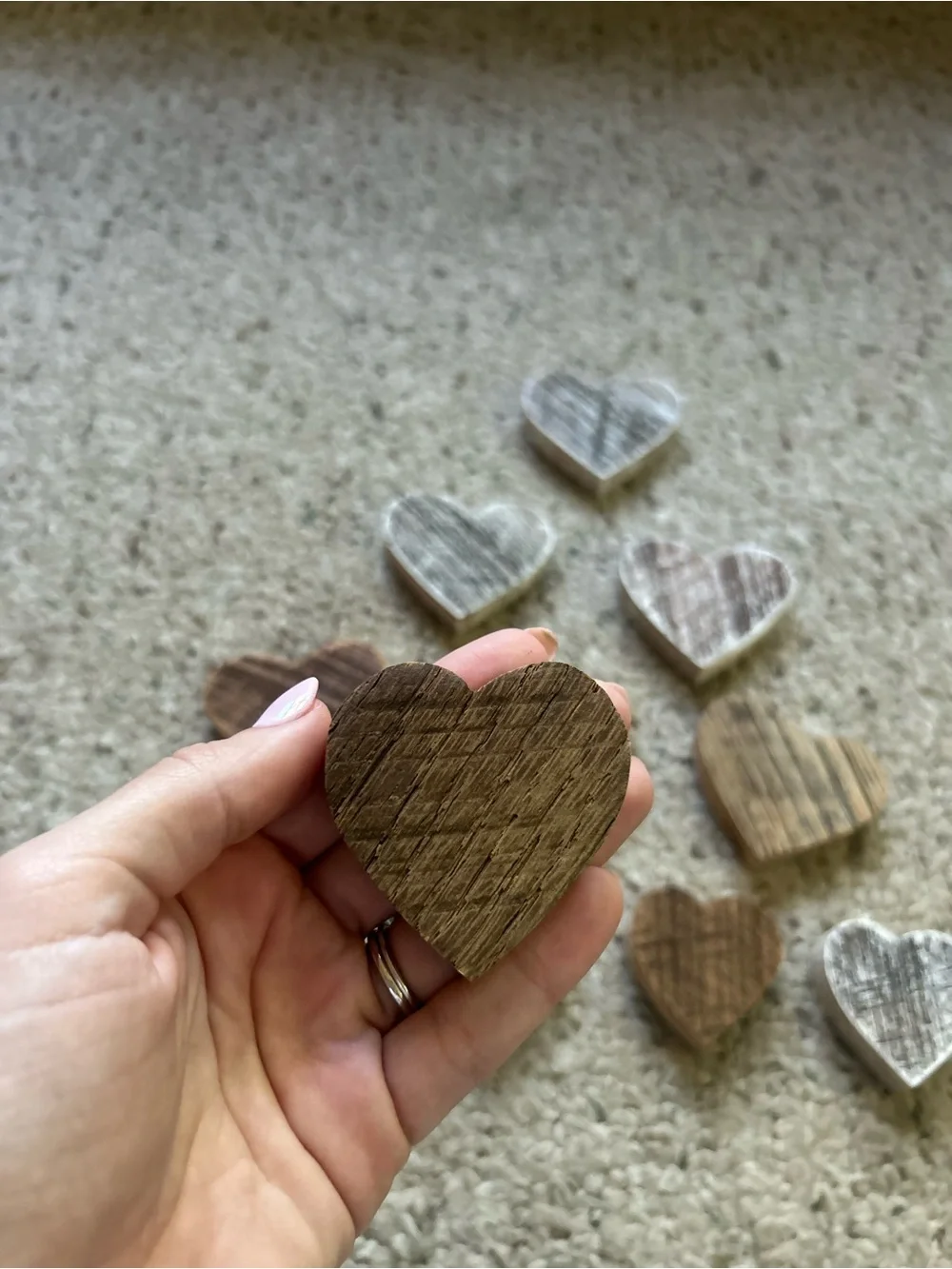 Rustic Wood Heart Wall Decor - Natural Brown and White